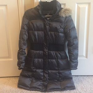 ABS long puffer with fur hood